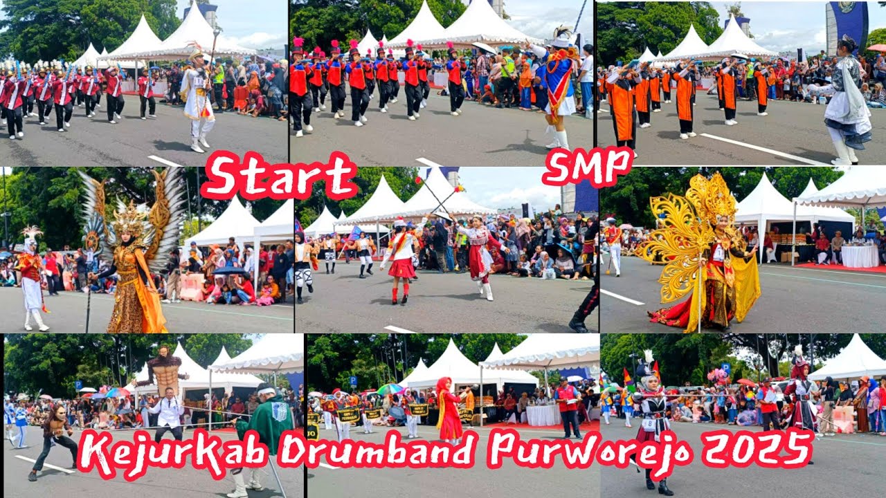 FULL Start SMP Kejurkab Drumband Purworejo 2025 Street Parade Drumband Purworejo 2025
