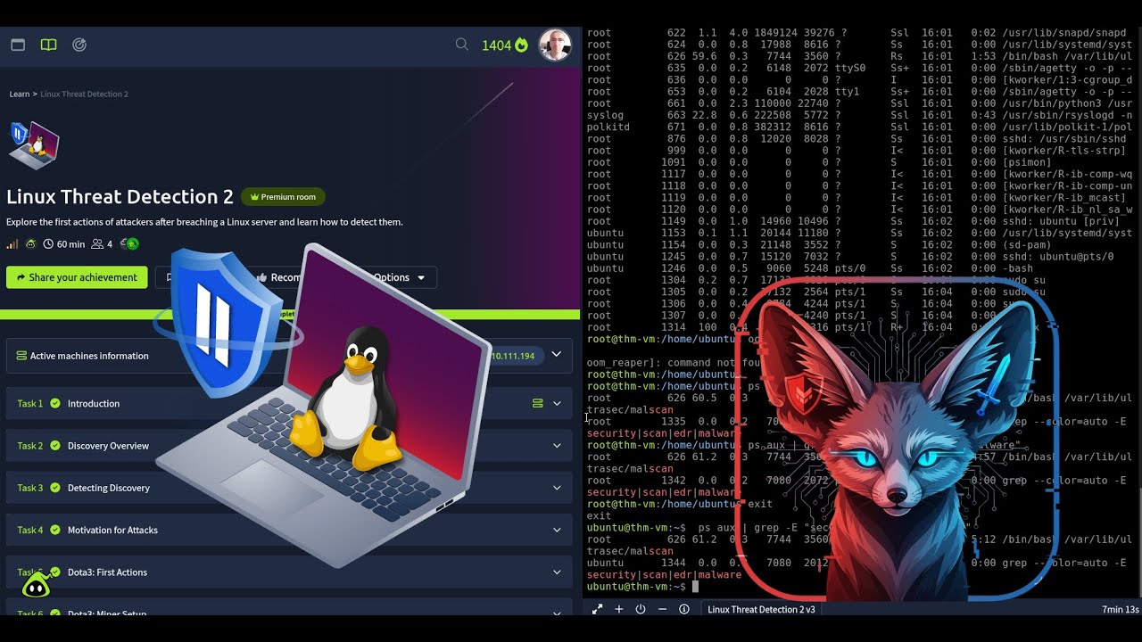 TryHackMe Linux Threat Detection 2 &mdash; Полное пошаговое руководство 2025
