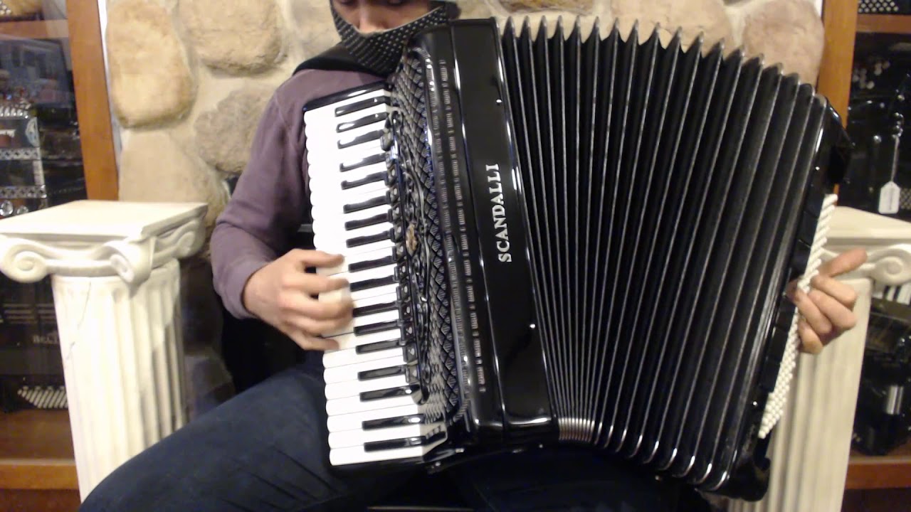 SCANPOLXIIHBK - Black Scandalli Polifonico XII Piano Accordion LMMH 41 120 $5999