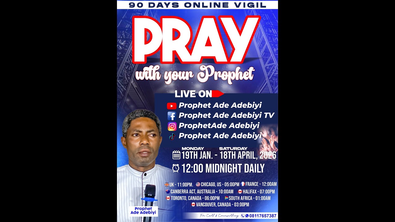 🔴 DAY 53– PRAY WITH YOUR PROPHET | 90 DAYS ONLINE VIGIL | Prophet Ade Adebiyi | 14th March, 2026