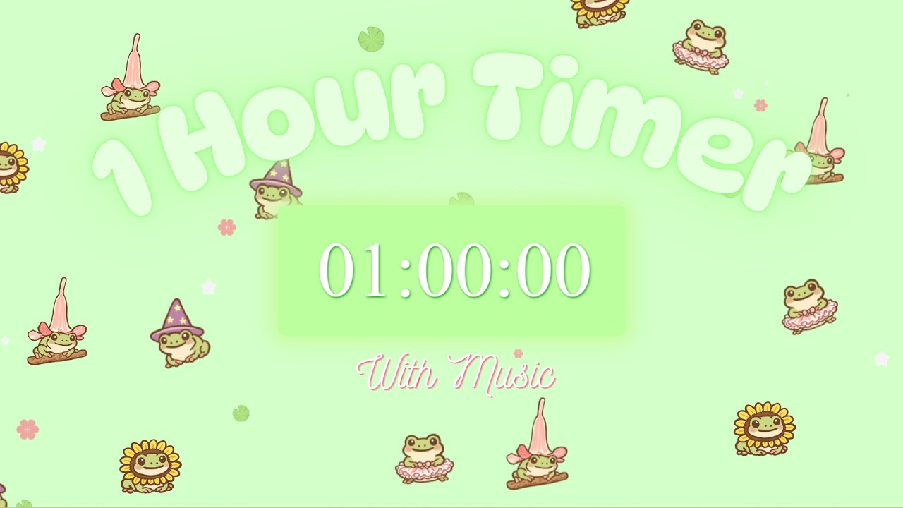 🐸 1 Hour Cute and Cozy Timer | With Lo-Fi Music | Frog Aesthetic Animation