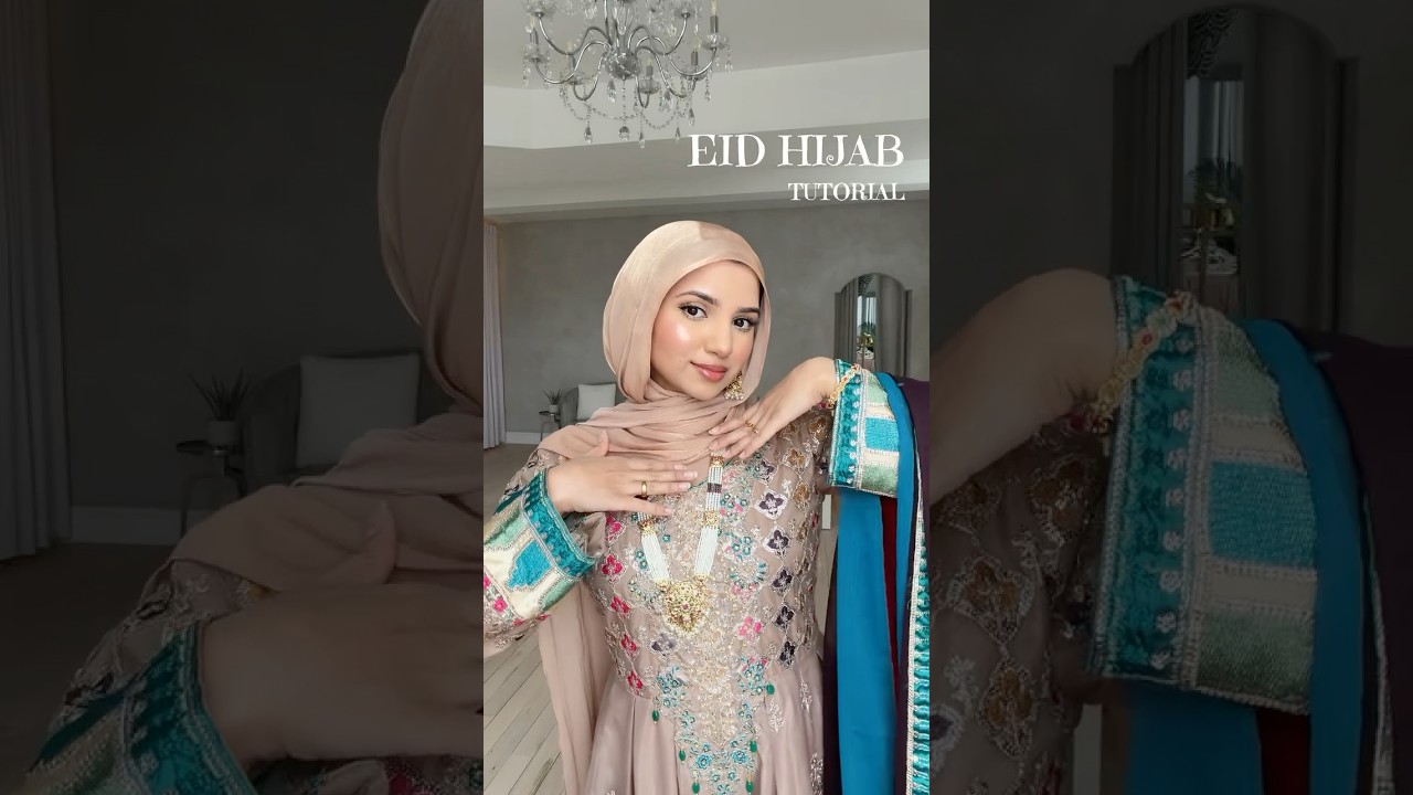 The Perfect Soft Glam Eid Hijab Tutorial #hijab #eid #eidmubarak #softglam #eidoutfit
