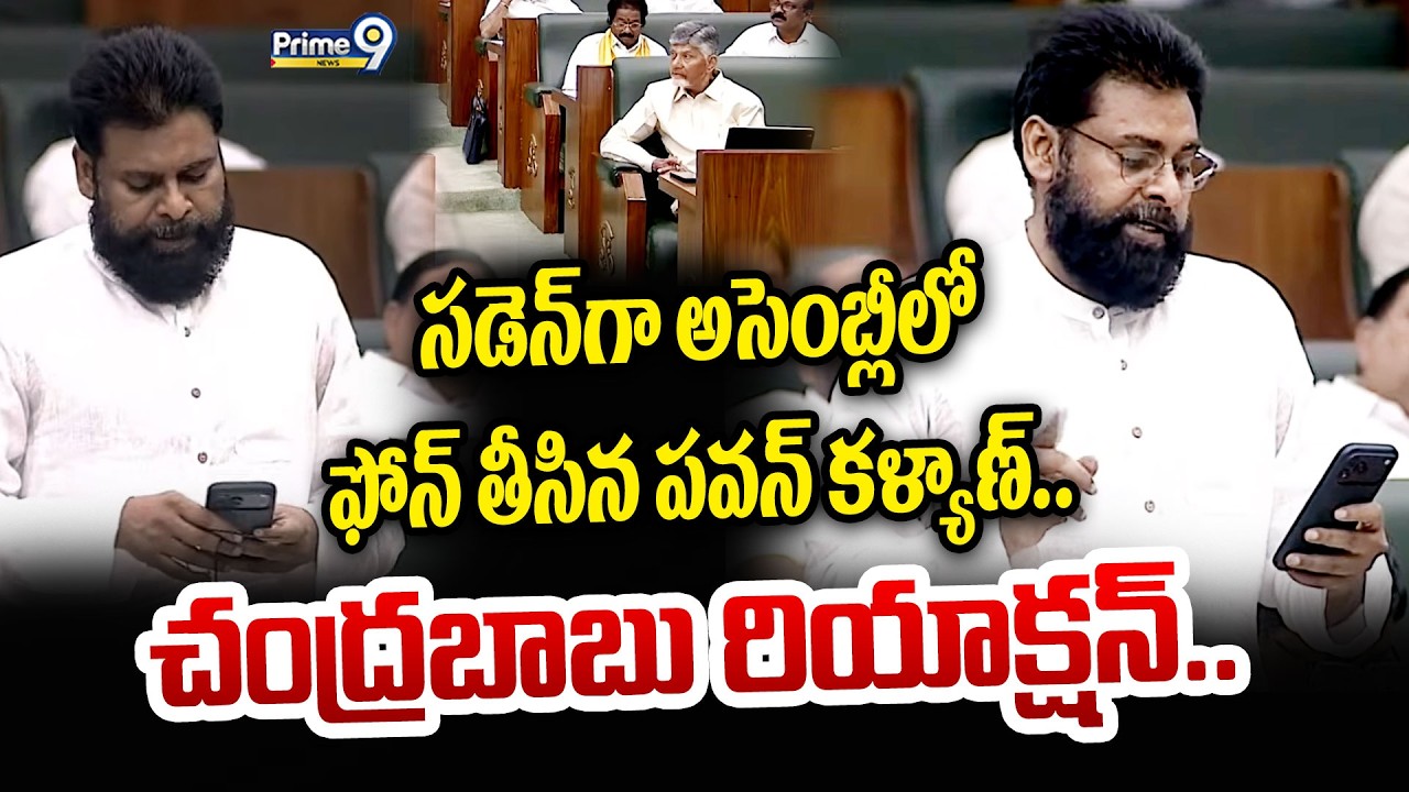 సడెన్ గా అసెంబ్లీలో ఫోన్ తీసిన పవన్ కళ్యాణ్..చంద్రబాబు రియాక్షన్.. | Pawan Kalyan | Prime9 News