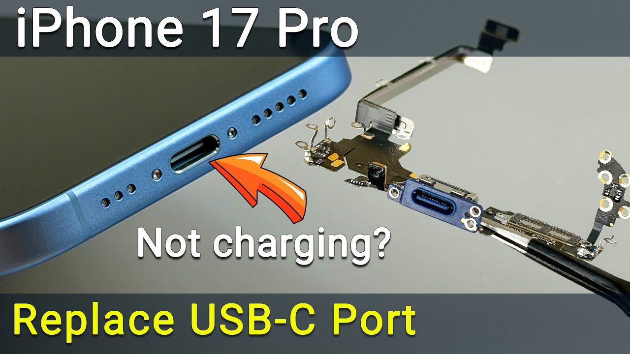 Замена разъема зарядки iPhone 17 Pro (USB-C) | Решение проблемы с зарядкой и отключением