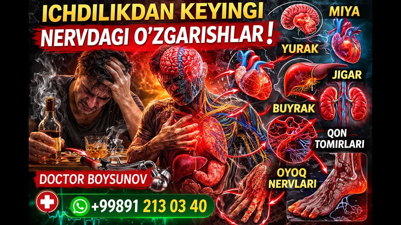 Ichkilikning odam organizimiga tasiri. +99891 213 03 40
