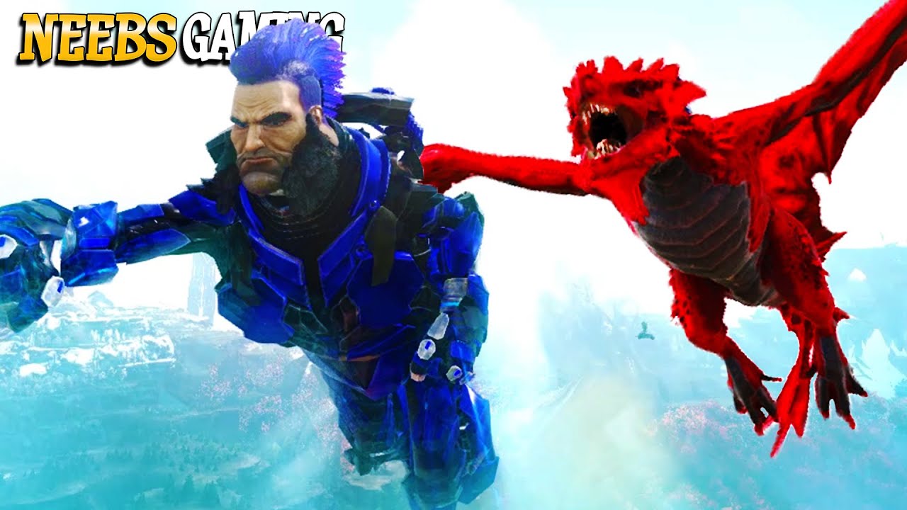 Fighting the Alpha Wyvern - Ark Survival Crystal Isles