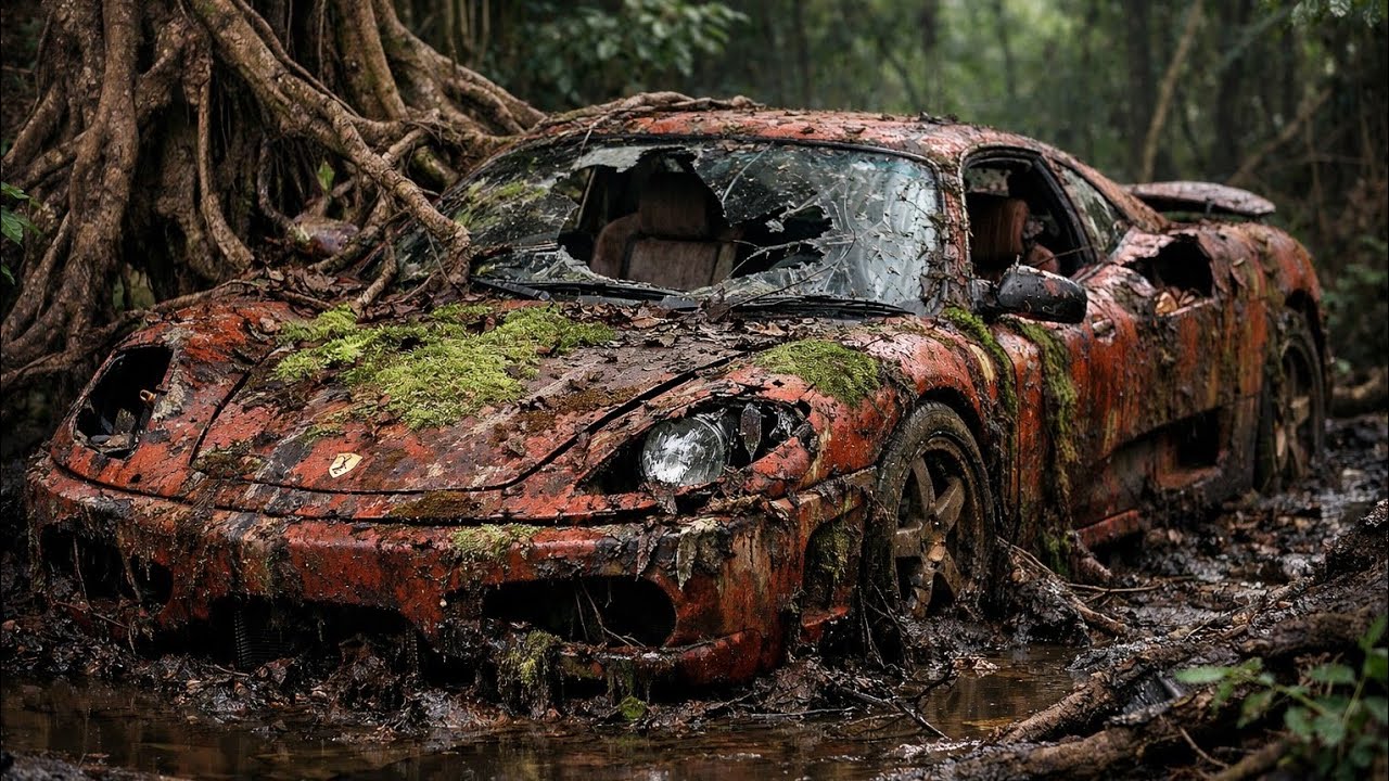 “ASMR Ferrari Restoration: From Rusted Wreck to Glossy Red Supercar!