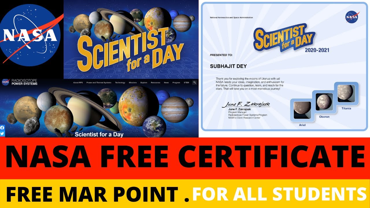 NASA Free Certificate || Free Online Certificate || Free Mar Point Certificate || Free Certificate