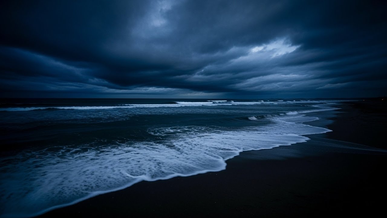 Deep Rumbling Ocean - Deep Sleep Relief (Dark Screen) | 24/7 Live