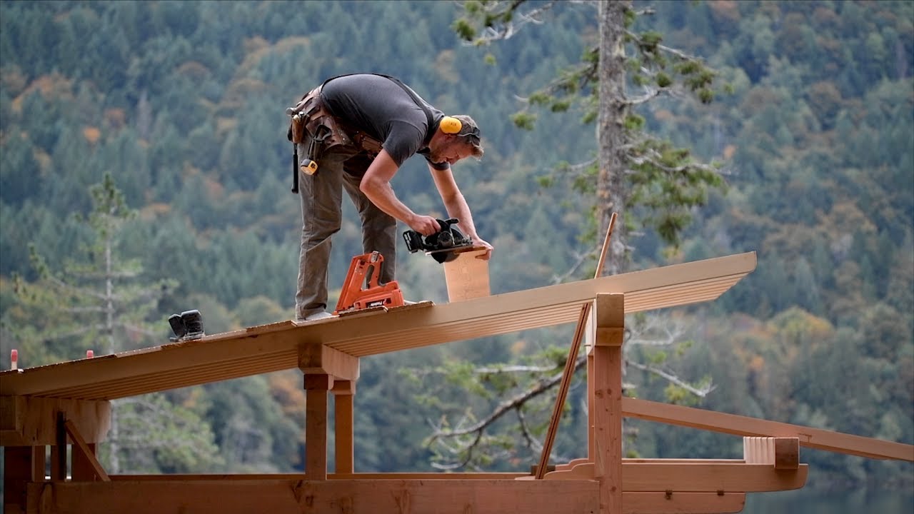 Installing The Roof On My Off-Grid Cabin!