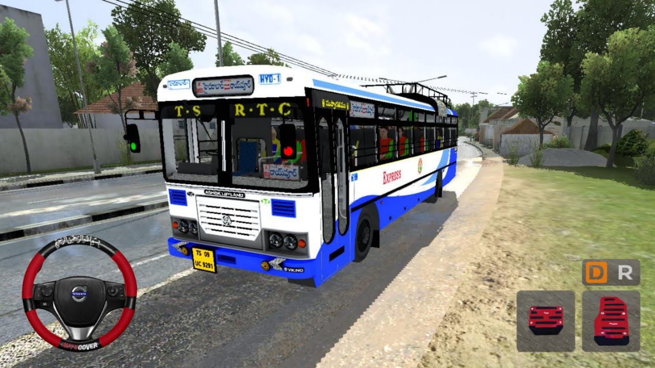 APSRTC EXPRESS BUS MOD - City & Village Road Driving Gameplay - Bus Simulator Indonesia! Bus Game 