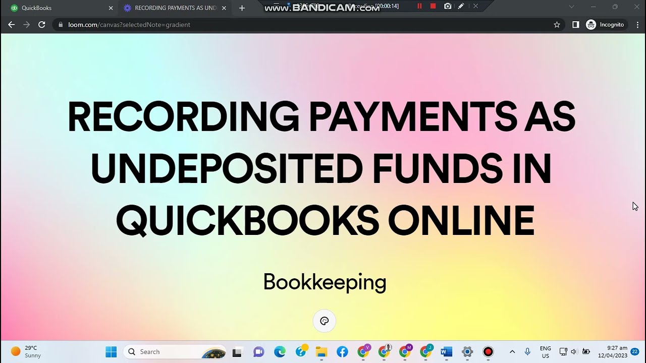 RECORDING PAYMENTS AS UNDEPOSITED FUNDS IN QUICKBOOKS ONLINE
