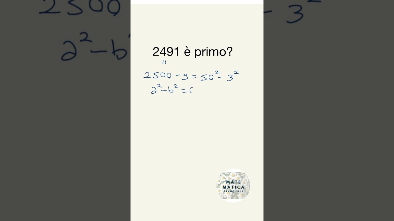 Come capire se questo è un numero primo?