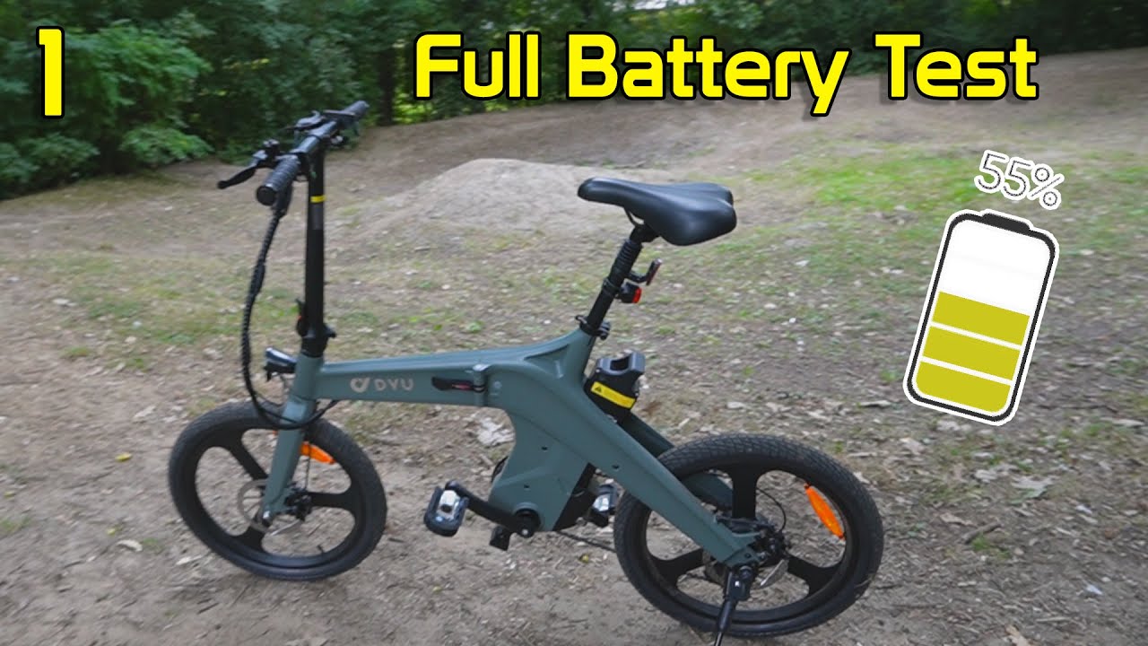 T1 Foldable E-bike from DYU - Full battery drain - Offroad, Scooter mode,... part 1