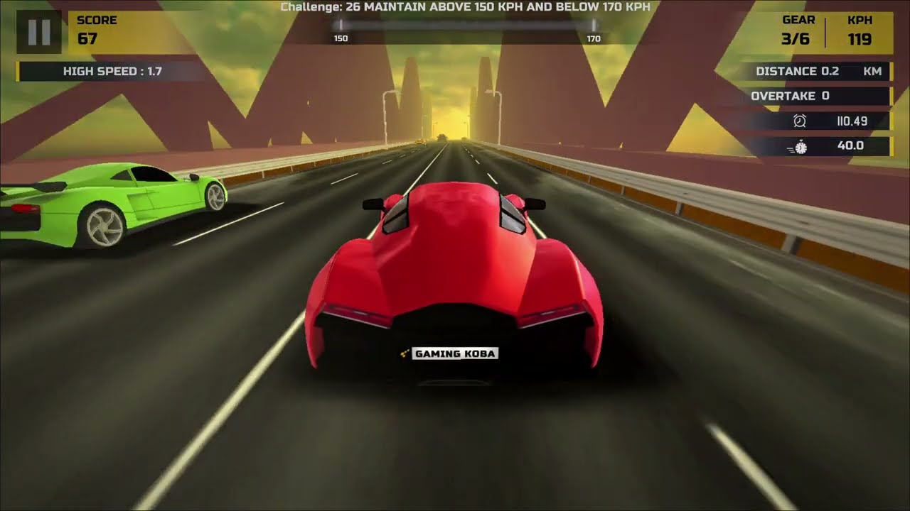 Mr. Racer - Challenge 26 - Maintain above 150 KMPH and below 170 KMPH - Speed Car Racing Video Game