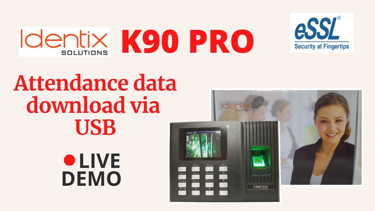 ESSL K90 PRO Attendance data download via USB and upload to ETIME TRACKLITE