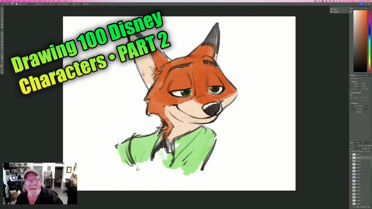 Drawing 100 Years of Disney Characters - PART 2