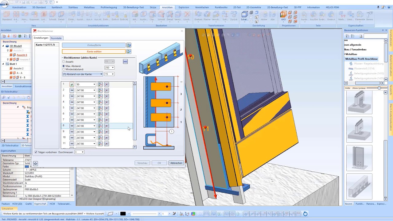 HiCAD 2021: Sheet metal clamp