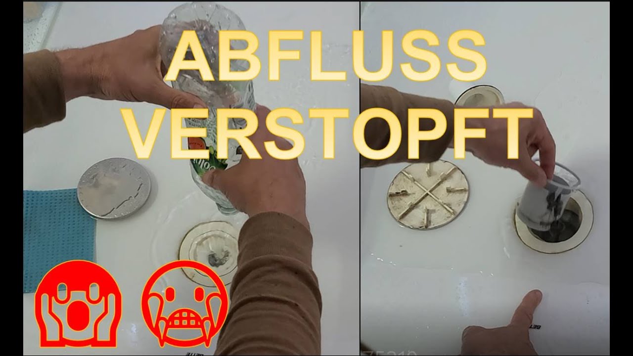 💧 Abfluss verstopft. Ein Trick macht den Siphon Ablauf frei. Dusche Bad Wasser Abwasser