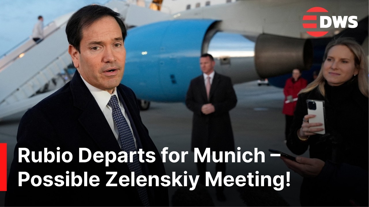 WATCH: Marco Rubio Signals Meeting Ukrainian President Zelenskiy in Munich | DWS News | AC1Z