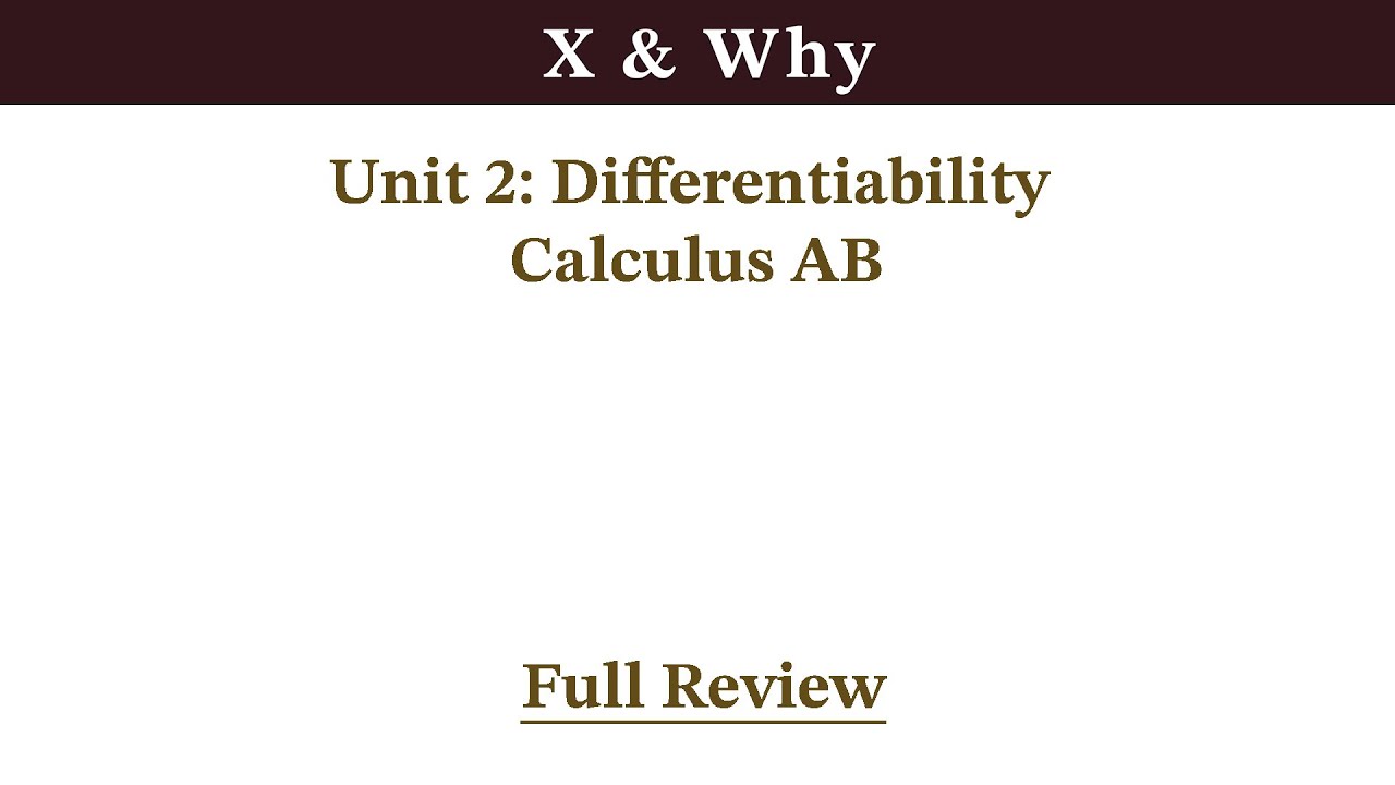 Differentiability Explained | AP Calculus AB Unit 2 - Full Review