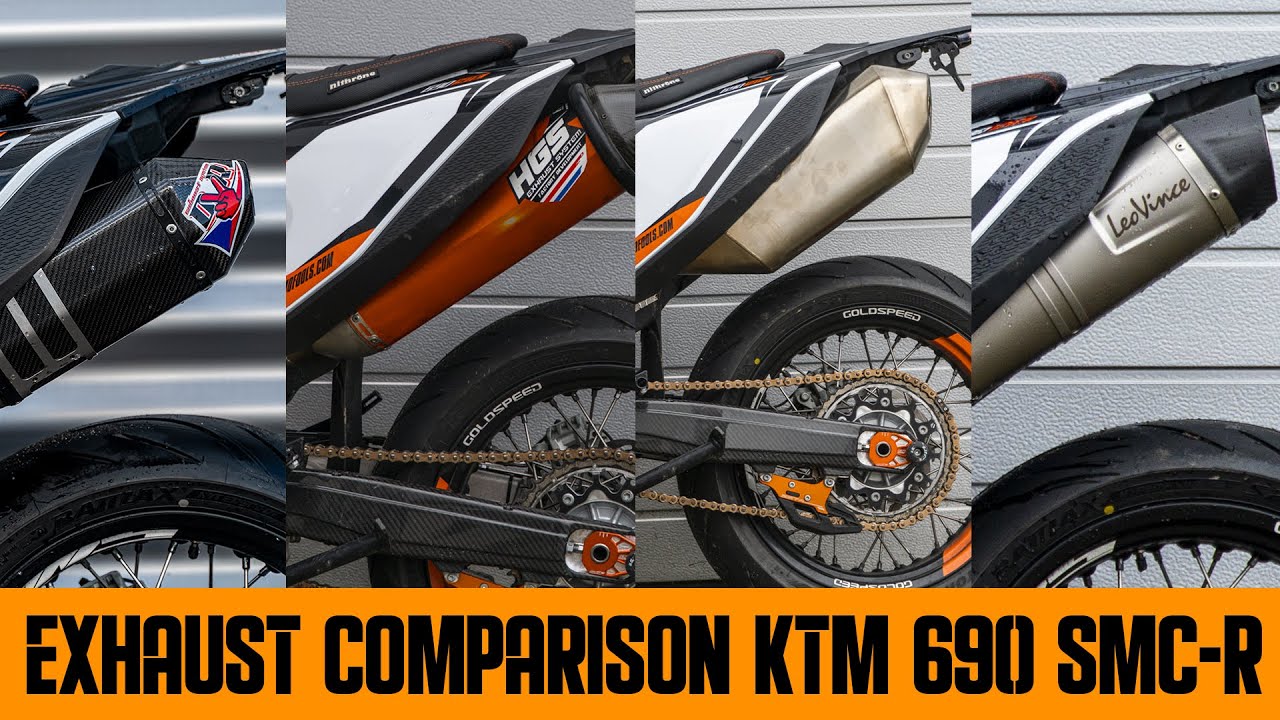 Лучший выхлоп для KTM 690 SMC-R (сравнение Tekmo, DVR, Leovince LV, Original и HGS)