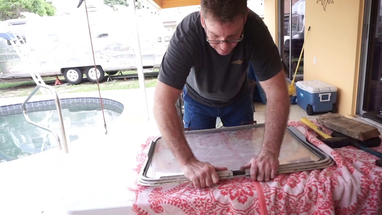 Vintage Airstream window repair