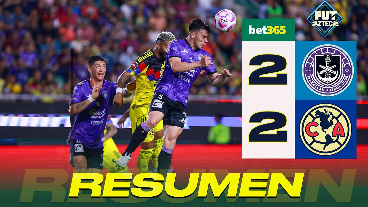 Resumen del partido: Mazatl&aacute;n 2 - 2 Am&eacute;rica | Jornada 15 | Apertura 2025  | Presentado por bet365
