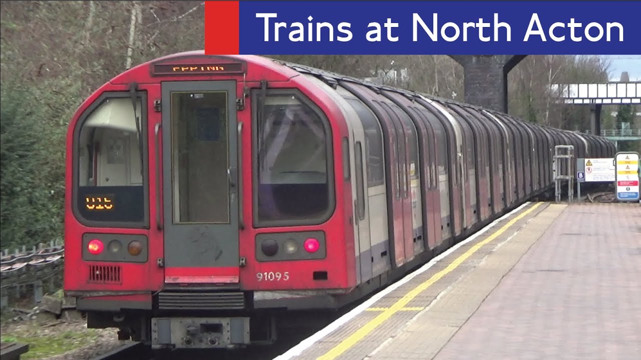 London Underground Central Line Trains At North Acton