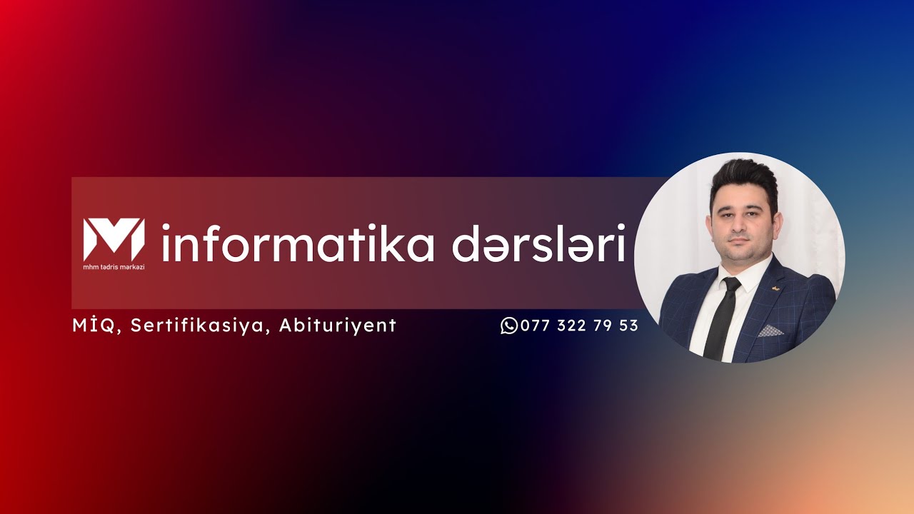 Güvən Abituriyent sınağı MSİ 1 (16.10.2022) İnformatika suallarının izahı (Amin müəllim)