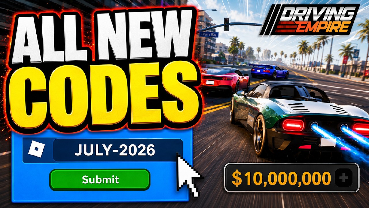 НОВЫЕ КОДЫ DRIVING EMPIRE ИЮЛЬ 2026 😱 БЕСПЛАТНЫЕ МАШИНЫ И ДЕНЬГИ!! ВСЕ РАБОЧИЕ КОДЫ ДЛЯ ROBLOX DR...