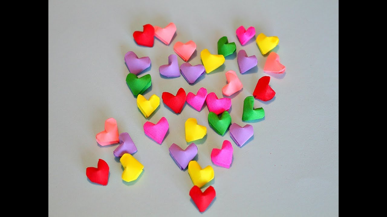 Оригами 3D сердечки  своими руками. Como hacer corazoncitos de papel.Origami Paper hearts.