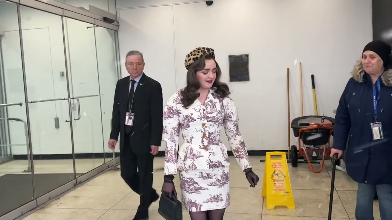 Maisie Williams braves the snowstorm while promoting new movie ‘The New Look’ 