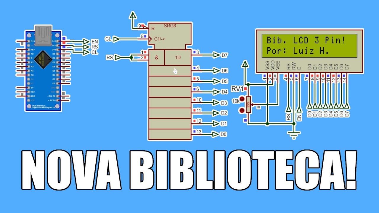 Novidade! Biblioteca LCD + 3 pinos para ARDUINO!