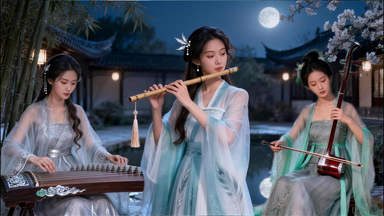 古箏竹笛二胡 · 風月靜聽｜古風助眠音樂・深度放鬆・靜心療癒｜Guzheng Dizi Erhu Peaceful Moonlit Listening Sleep Music