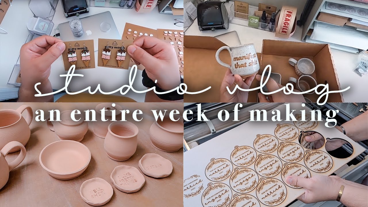 full process & pov making, laser cutting in bulk, toxicity on tiktok, glaze results | studio vlog 49