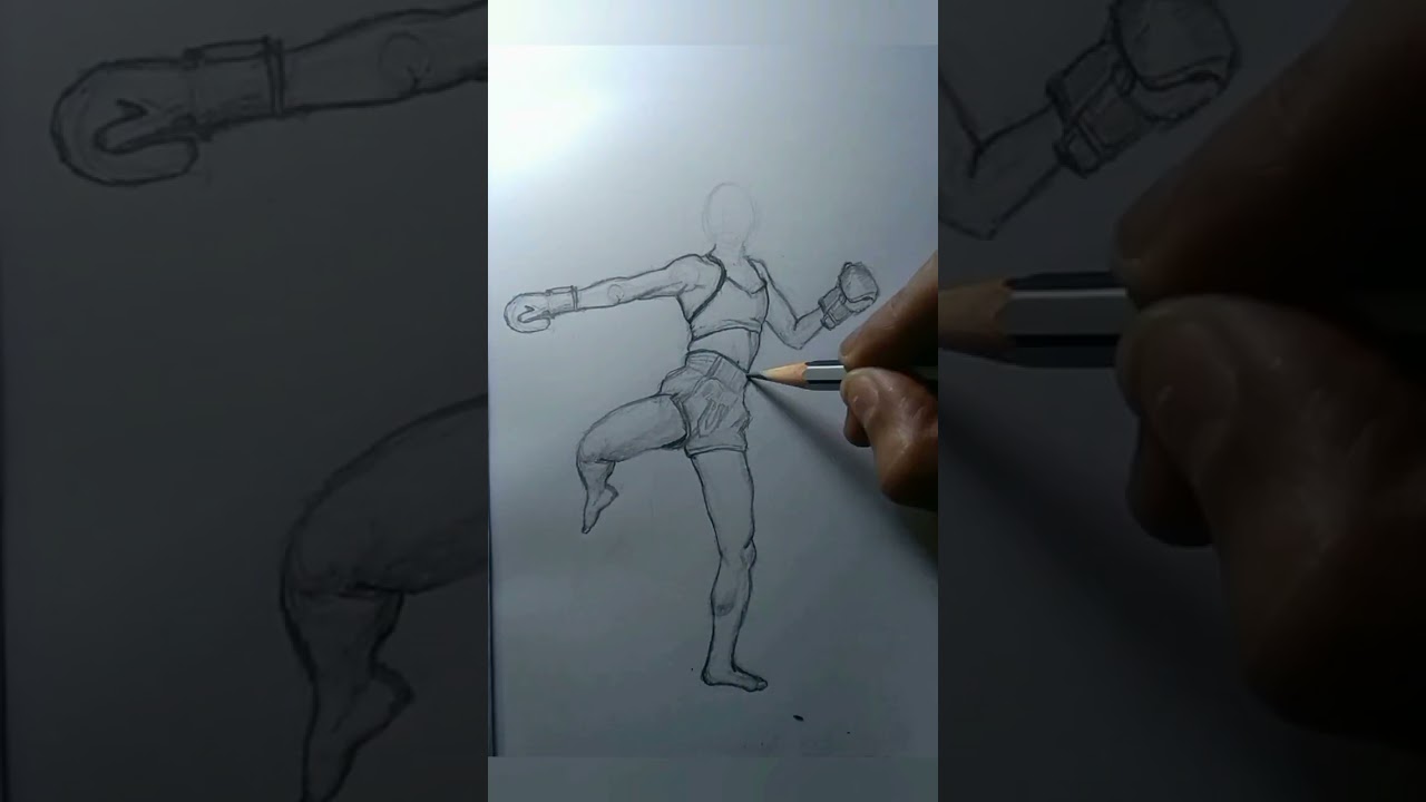 boxing girl drawing #art