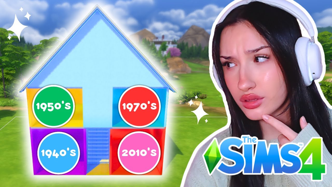 Building a House in The Sims 4, but every room is a different DECADE