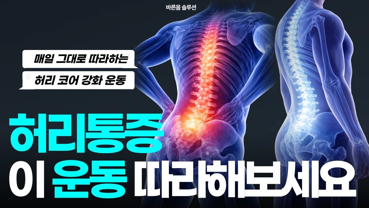 [허리통증] 이 영상 그대로 따라해보세요👓 | 허리 코어 꽉‼️잡는 허리 강화 운동🔥