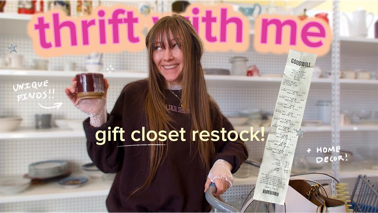 thrift with me for GIFTS to have on hand ⭐️ (oops + home decor thrift haul for me)