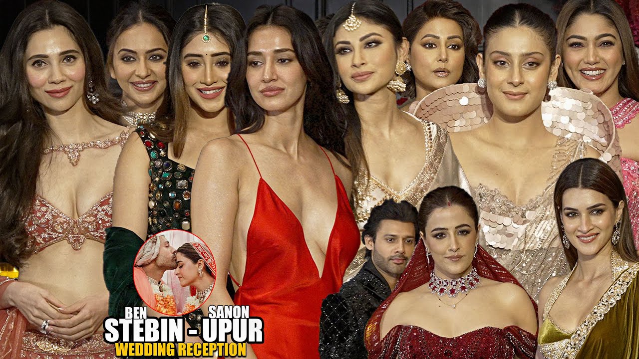 Celebrities Arrive at Kriti Sanon sister Nupur Sanon Wedding Reception | Isha,Mouni,Disha,Hina,More