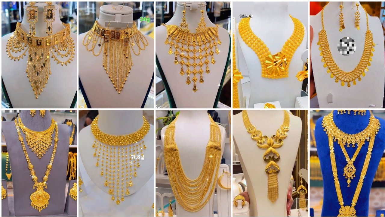 Latest gold bridal necklace set 2025 | Royal gold bridal necklace set