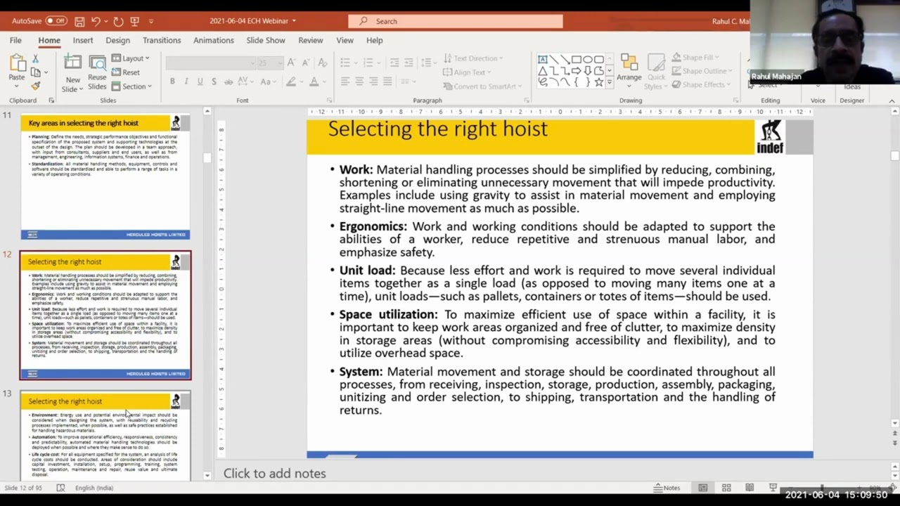 Webinar Recording: Electric Chain Hoist – Make the right choice