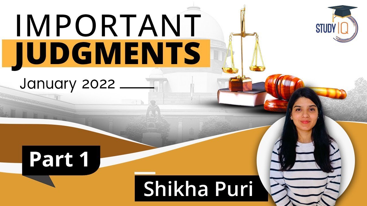 Most Important Judgments January 2022 | Judicial Service Exam |  Part 1