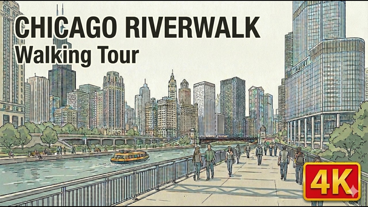 4K Walking Tour: EXPLORING THE CHICAGO RIVERWALK