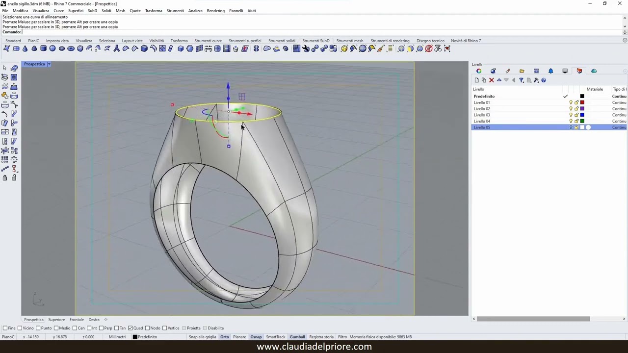 Anello Sigillo con SubD