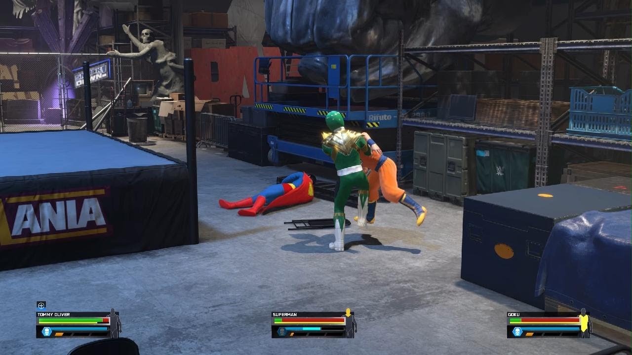 WWE 2K25: Superman vs. Goku vs. Green Ranger at the WWE Archives
