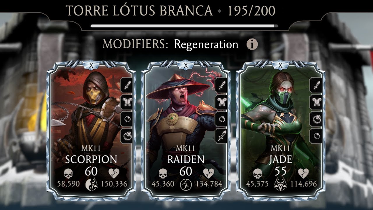 Guia completo | Como passar a Luta 195 da Torre Lótus Branca Normal | MK Mobile 6.3
