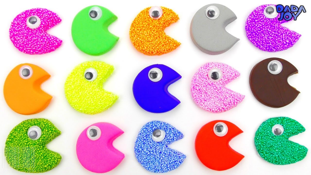Aprender los colores con Pacman PlayDoh|Aprende a contar del 1 al 20|Pacman con Espuma Blanda Brillo