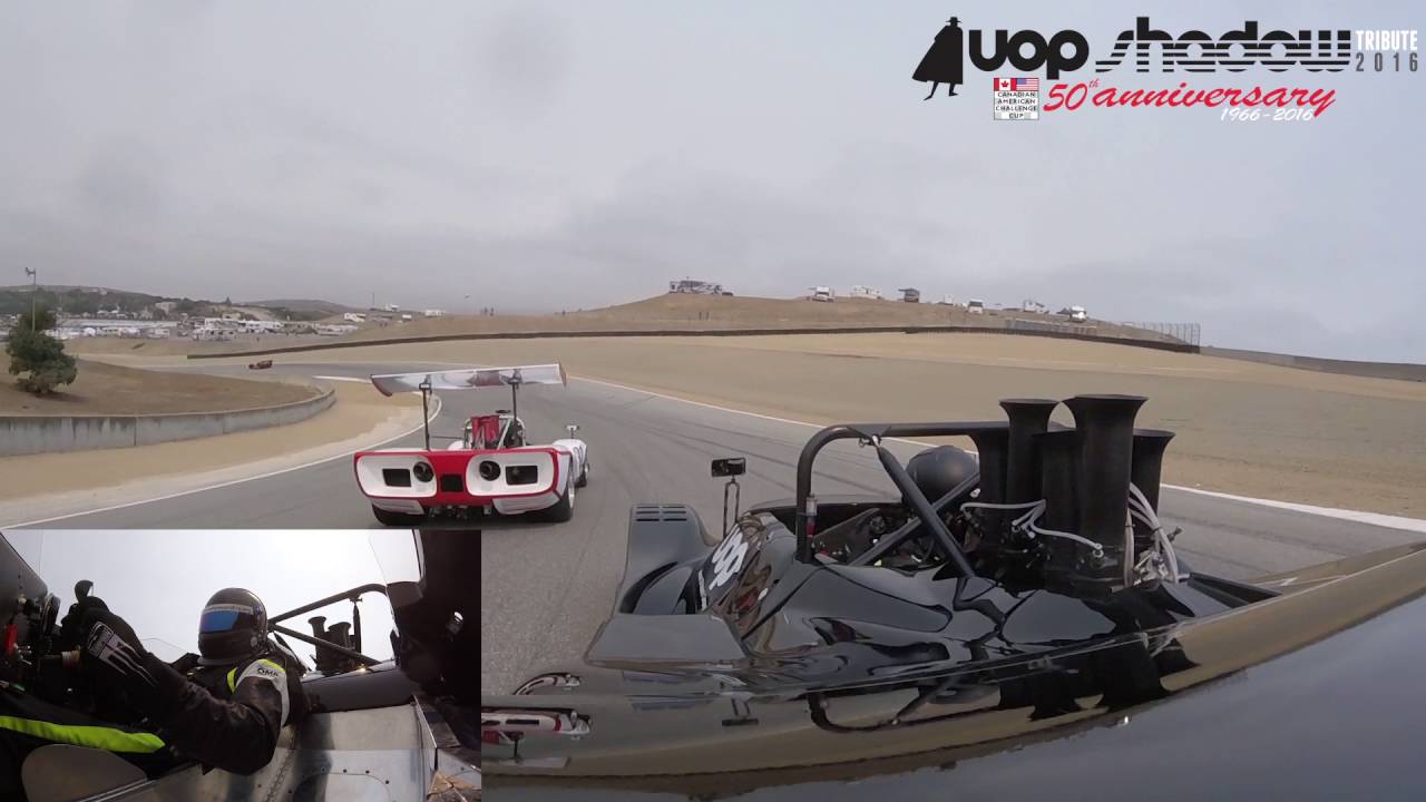 Monterey Historics Shadow Can-Am onboard Kirt Bennett Wing Cam